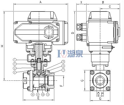 電動(dòng)絲扣球閥Q911F-16P型號(hào)，圖片，原理